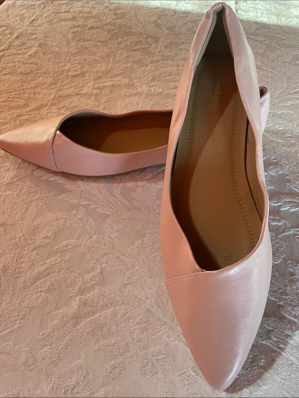 FUNKYMONKEY Women's Pointed-Toe Ballet Flats in Blush Pink NWOT Sz 10